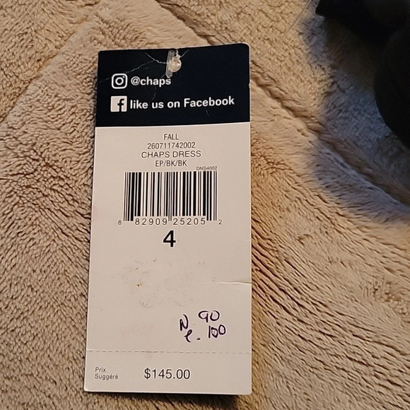 Chaps Georgette  Bell Sleeve A-Line Dress - Picture 8 of 8